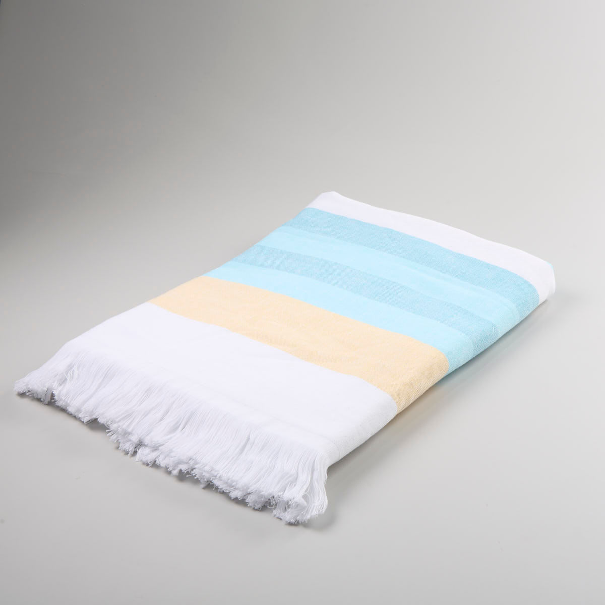 03 12 0039 Toalha de Praia Bali Fio Tinto Azul Branco Bege 001